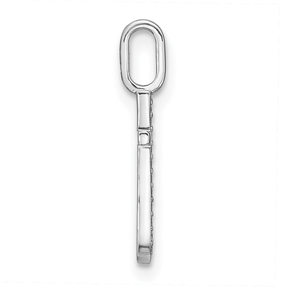 14K White Gold Diamond Lower Case Letter T Initial Pendant
