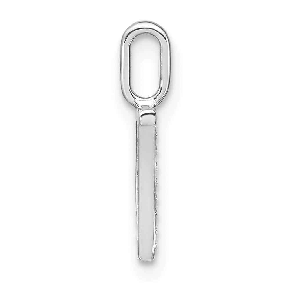 14K White Gold Diamond Lower Case Letter W Initial Pendant