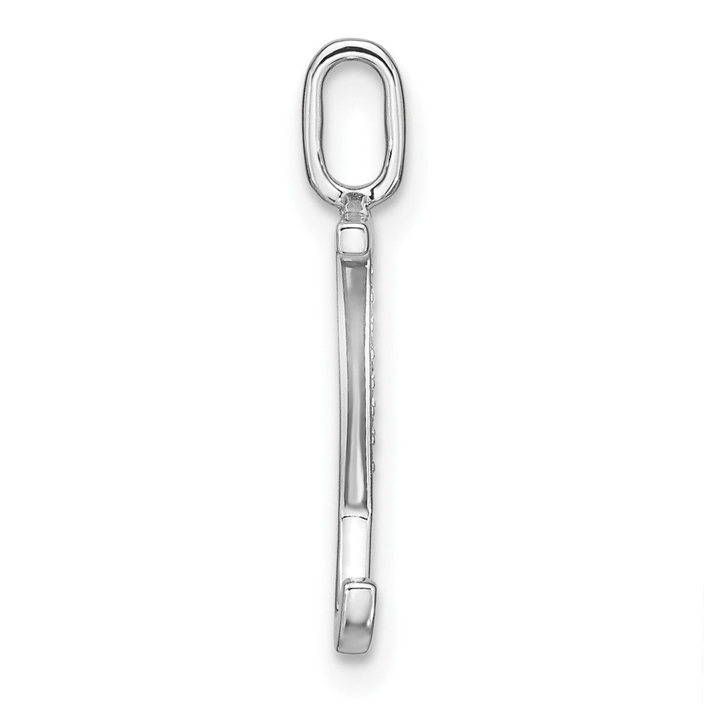 14K White Gold Diamond Lower Case Letter Y Initial Pendant