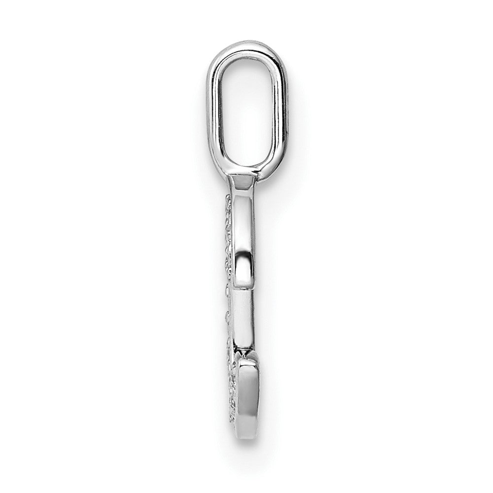 14K White Gold Diamond Letter C Initial Pendant
