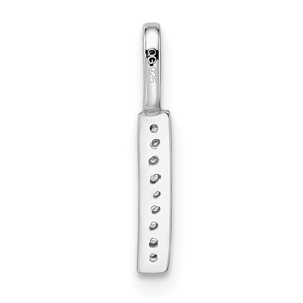 14K White Gold Diamond Letter I Initial Pendant
