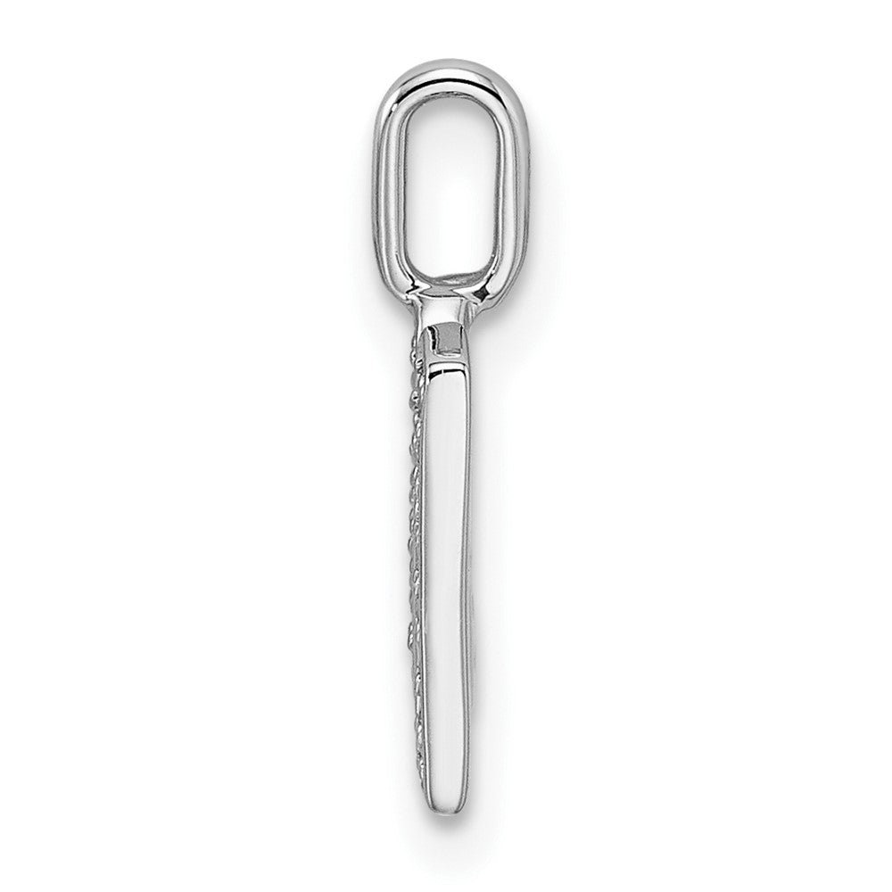 14K White Gold Diamond Letter M Initial Pendant