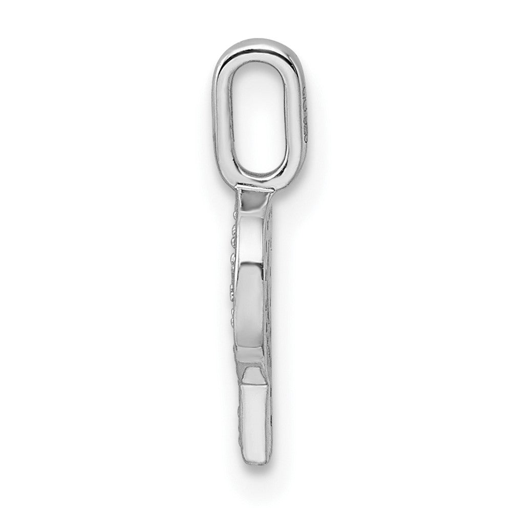 14K White Gold Diamond Letter P Initial Pendant