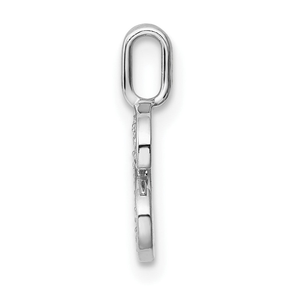 14K White Gold Diamond Letter S Initial Pendant