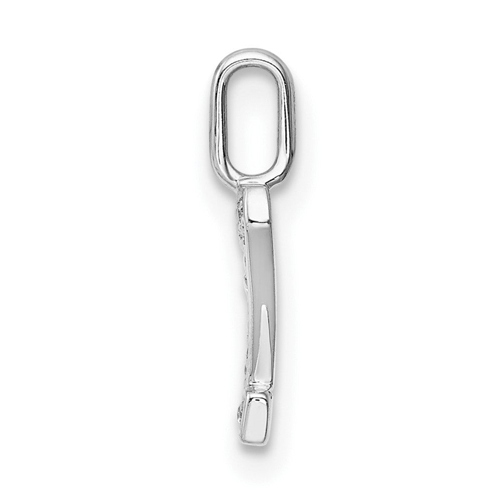 14K White Gold Diamond Letter Z Initial Pendant