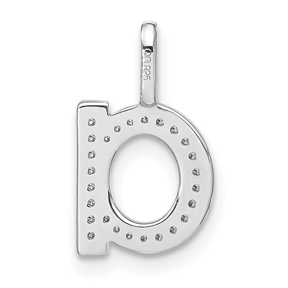 14K White Gold Diamond Lower Case Letter A Initial Pendant
