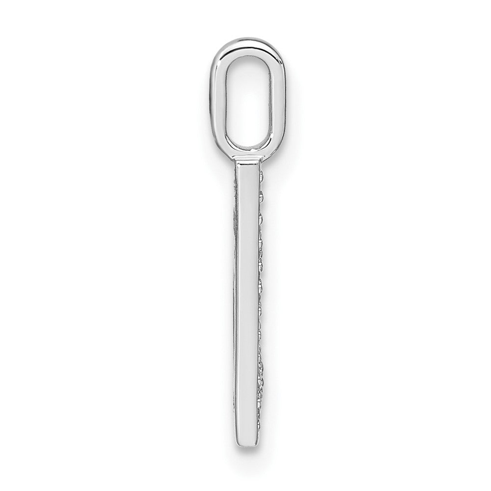 14K White Gold Diamond Lower Case Letter B Initial Pendant
