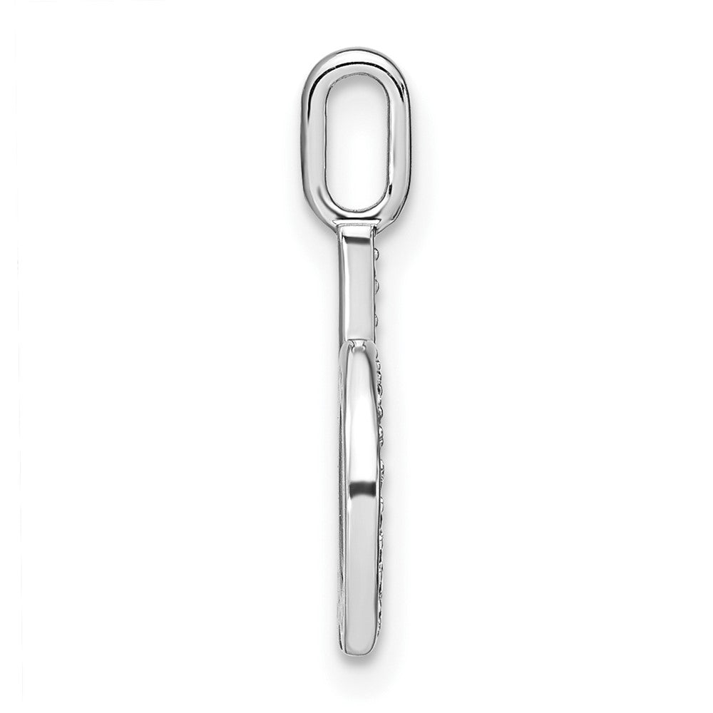 14K White Gold Diamond Lower Case Letter D Initial Pendant