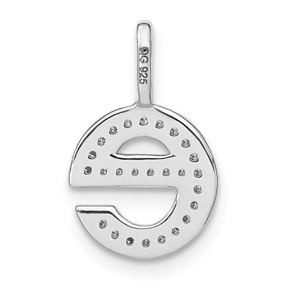 14K White Gold Diamond Lower Case Letter E Initial Pendant