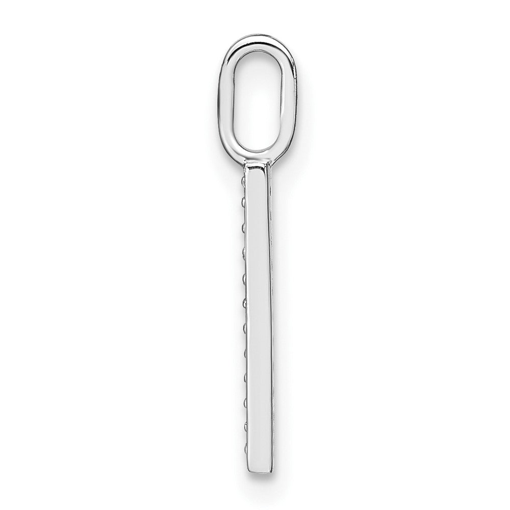 14K White Gold Diamond Lower Case Letter L Initial Pendant