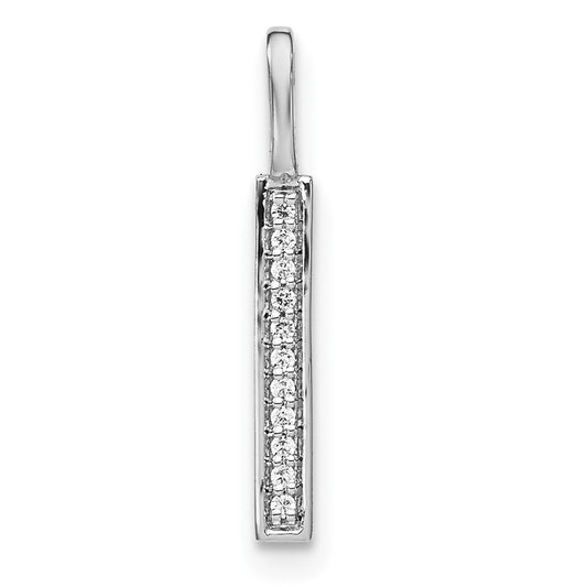 14K White Gold Diamond Lower Case Letter L Initial Pendant