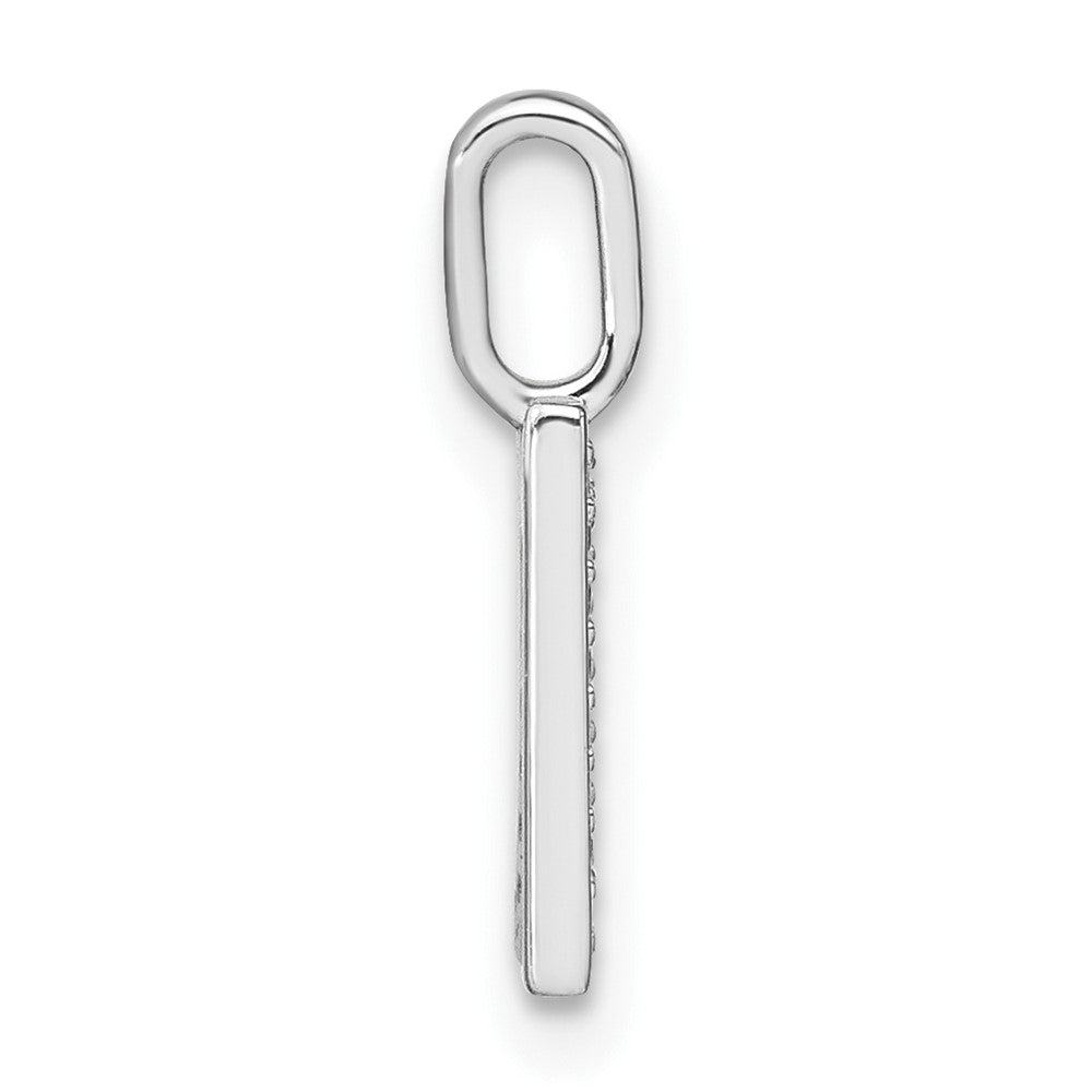 14K White Gold Diamond Lower Case Letter N Initial Pendant