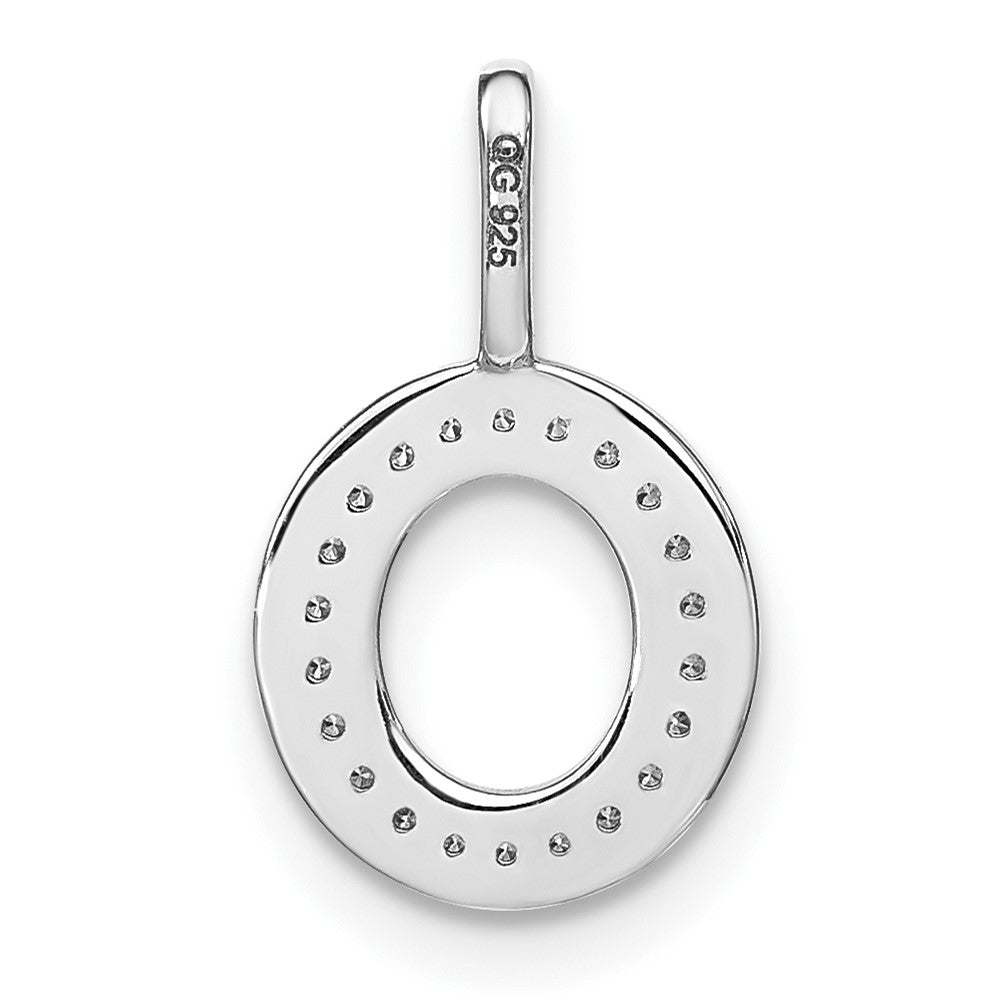14K White Gold Diamond Lower Case Letter O Initial Pendant