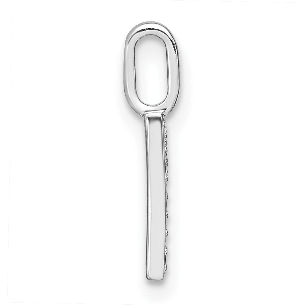 14K White Gold Diamond Lower Case Letter R Initial Pendant