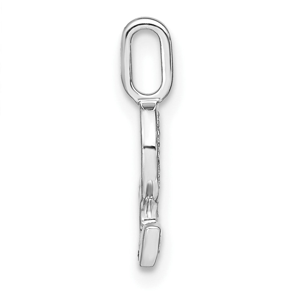 14K White Gold Diamond Lower Case Letter S Initial Pendant