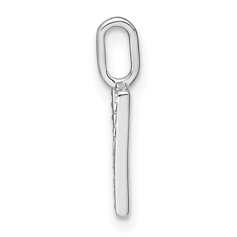 14K White Gold Diamond Lower Case Letter U Initial Pendant