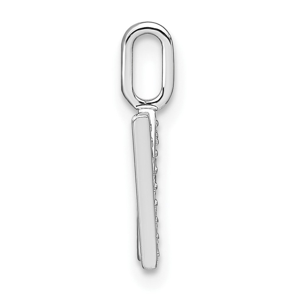 14K White Gold Diamond Lower Case Letter W Initial Pendant