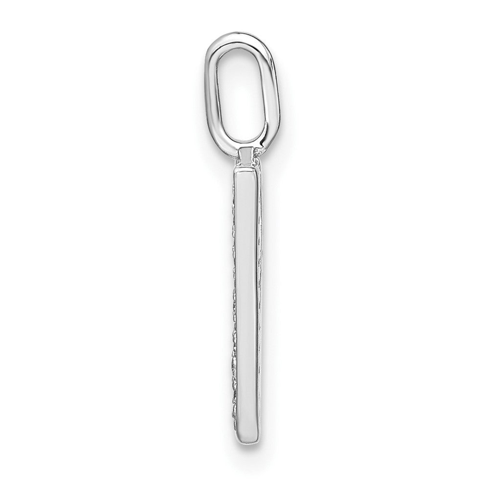 14K White Gold Diamond Lower Case Letter Y Initial Pendant