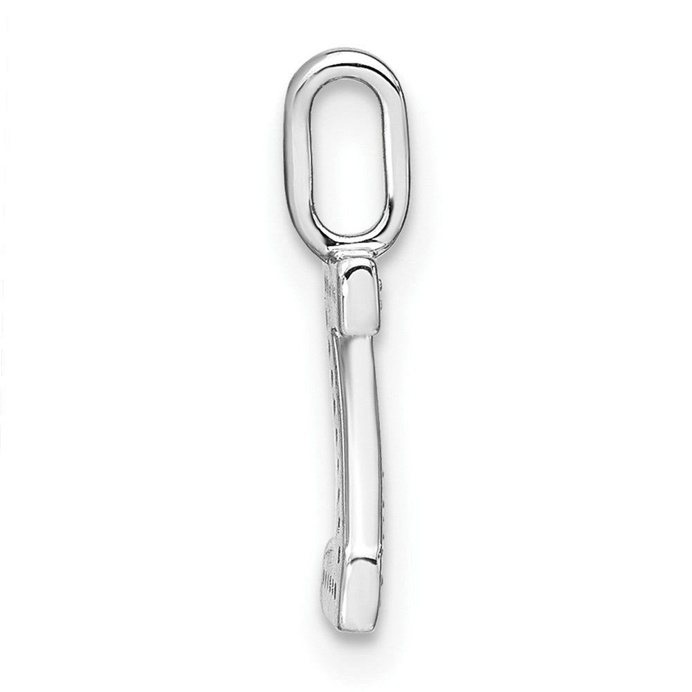 14K White Gold Diamond Lower Case Letter Z Initial Pendant