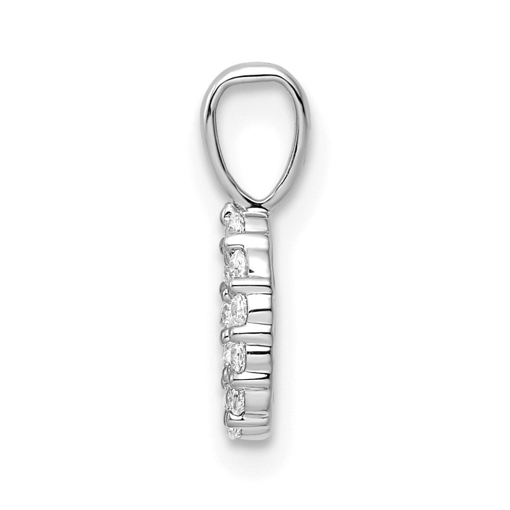 14k White Gold Diamond Number 0 Pendant