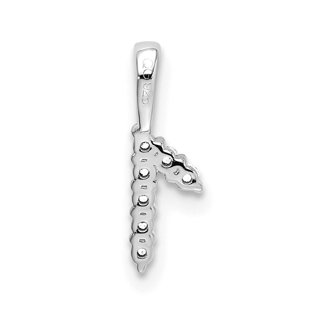 14k White Gold Diamond Number 1 Pendant