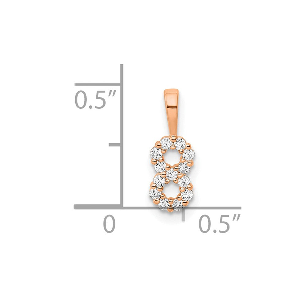 14k Rose Gold Diamond Number 8 Pendant