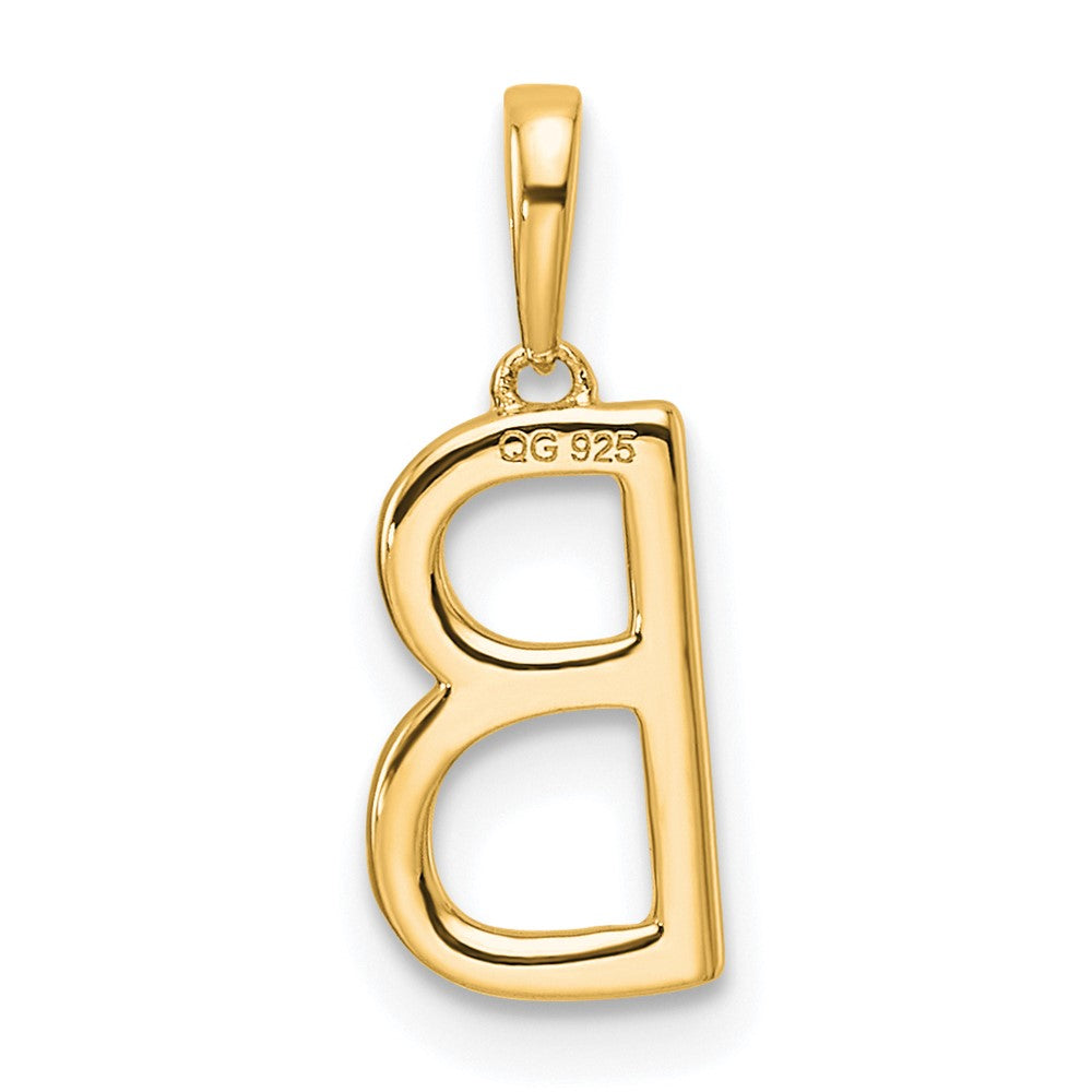 14K Diamond Letter B Initial Pendant