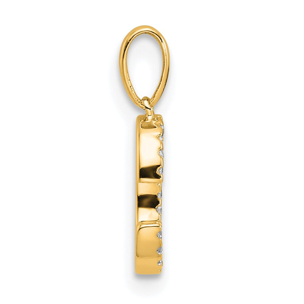 14K Diamond Letter C Initial Pendant