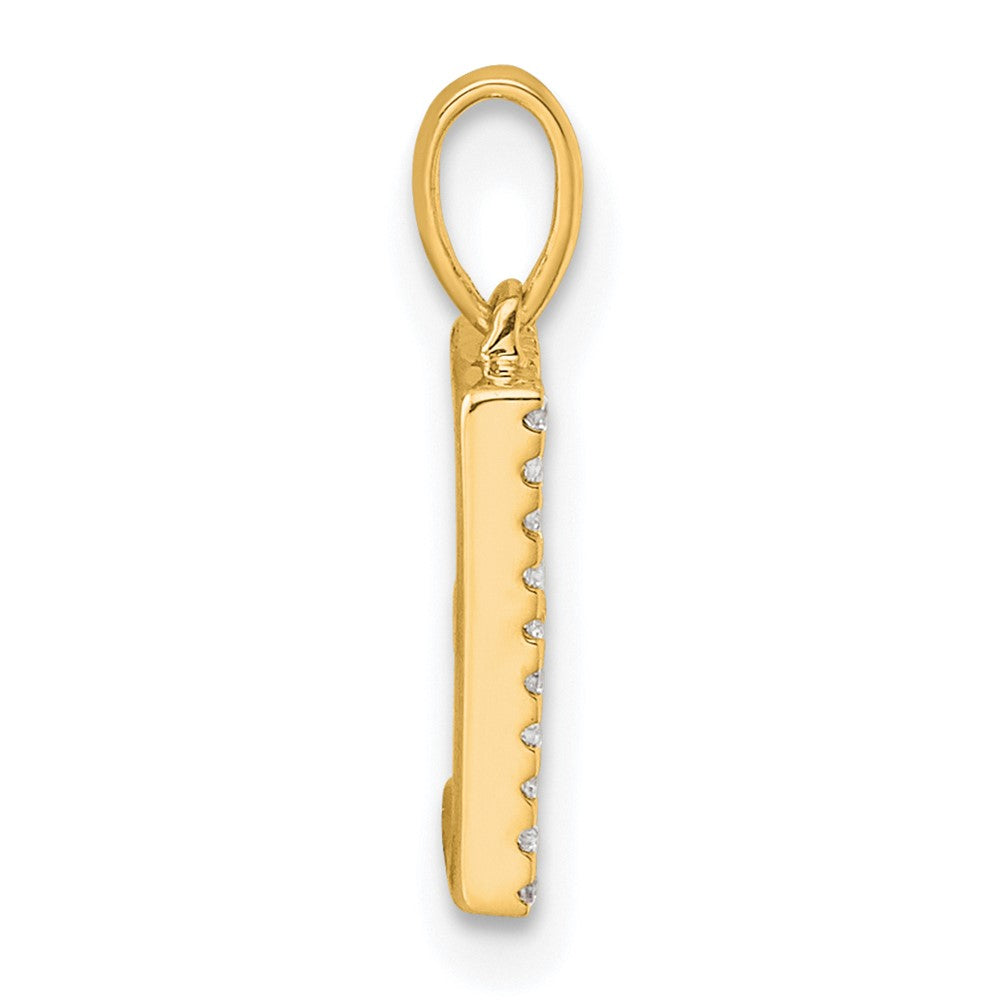 14K Diamond Letter E Initial Pendant