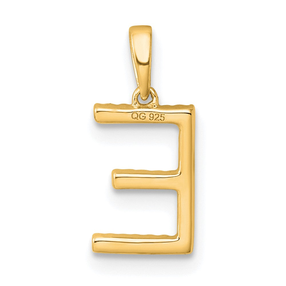 14K Diamond Letter E Initial Pendant
