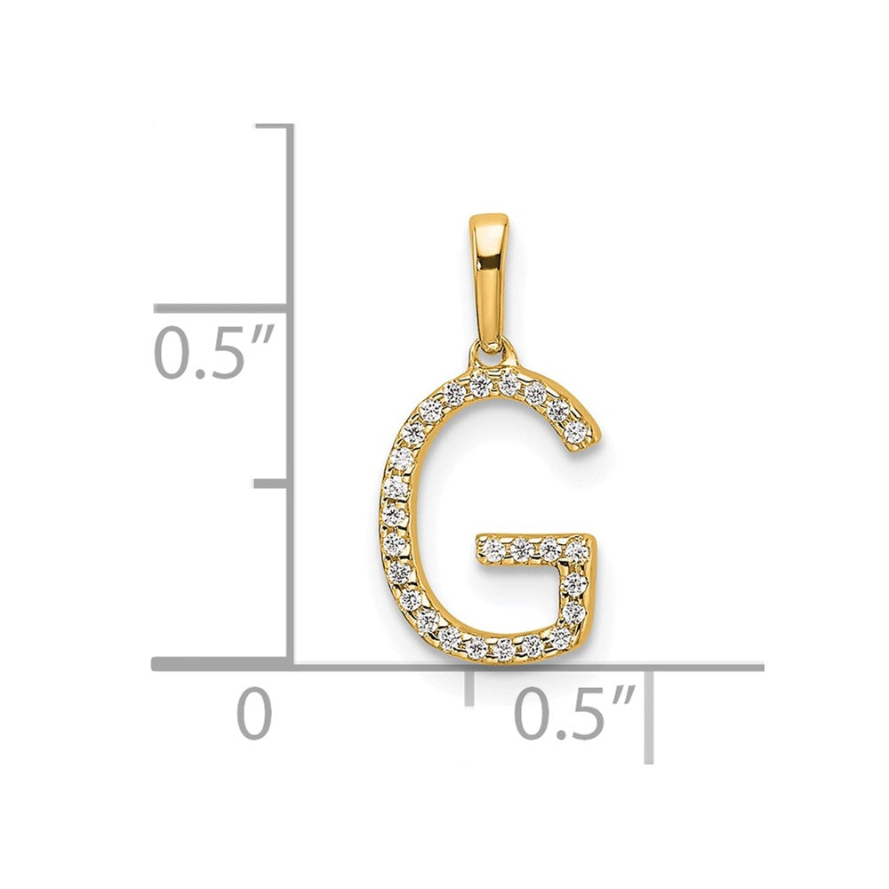 14K Diamond Letter G Initial Pendant