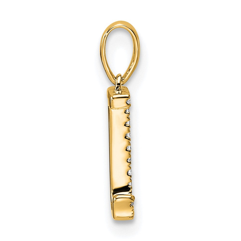 14K Diamond Letter J Initial Pendant