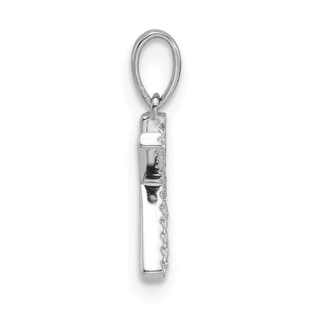 14K White Gold Diamond Letter K Initial Pendant