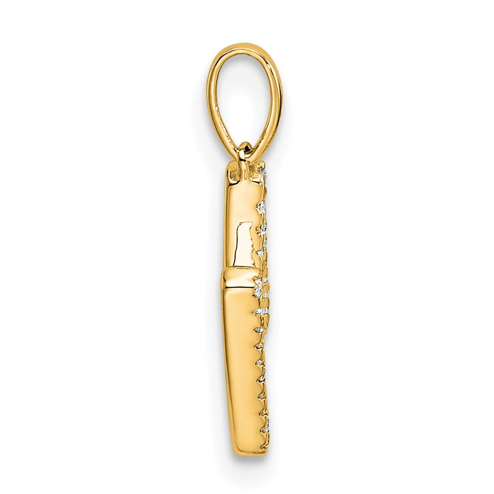 14K Diamond Letter M Initial Pendant