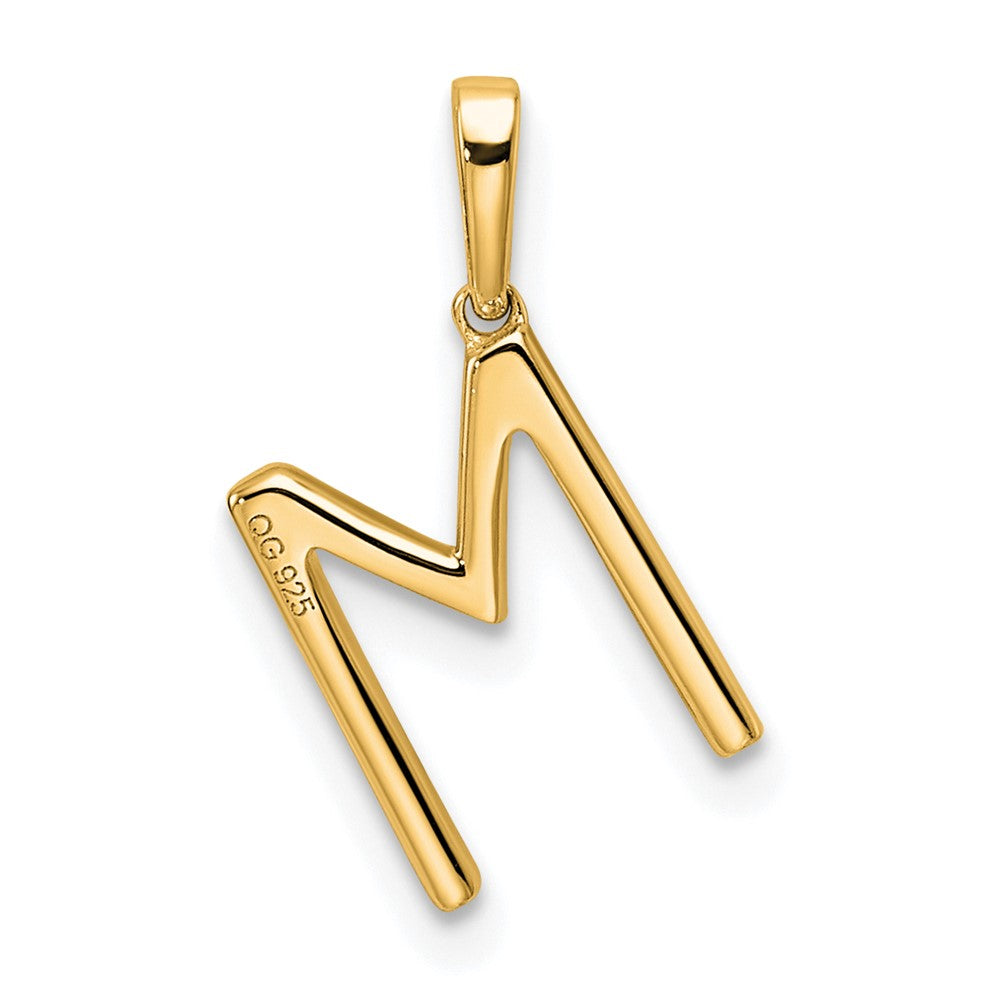 14K Diamond Letter M Initial Pendant