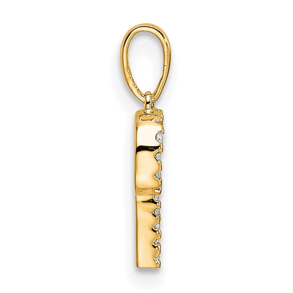14K Diamond Letter P Initial Pendant