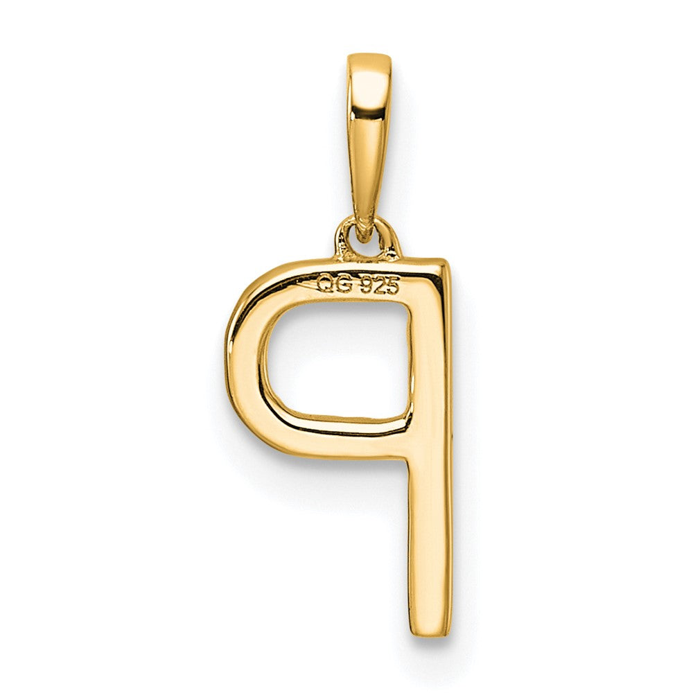 14K Diamond Letter P Initial Pendant