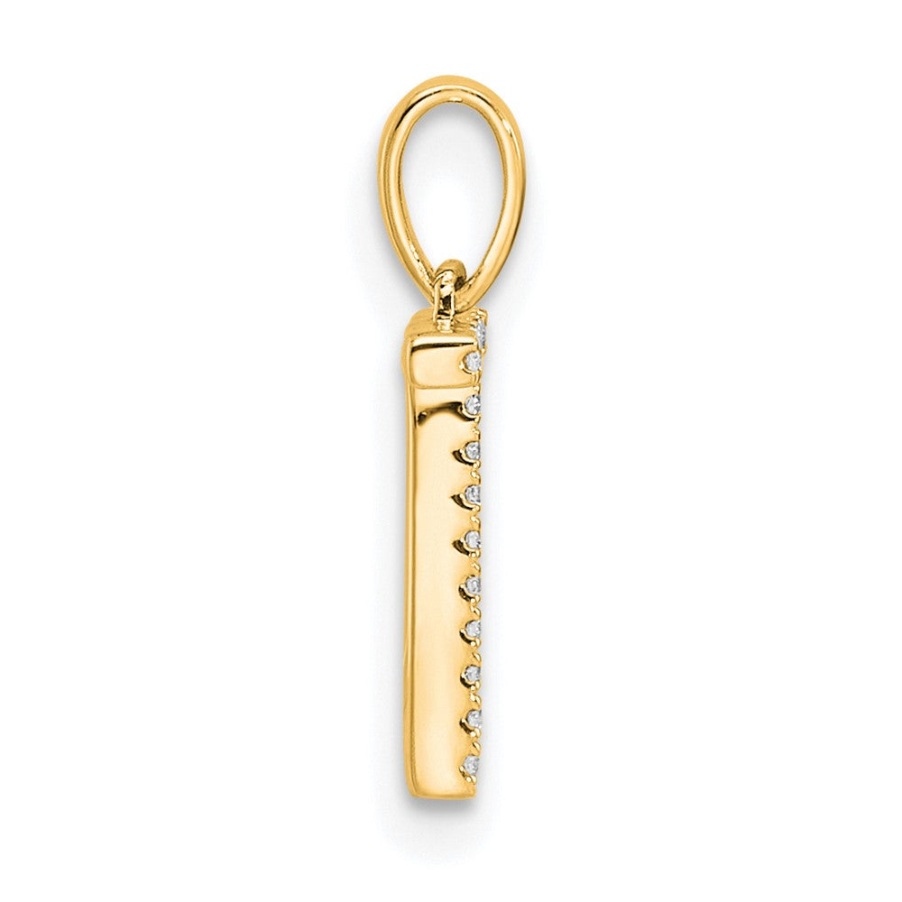 14K Diamond Letter T Initial Pendant