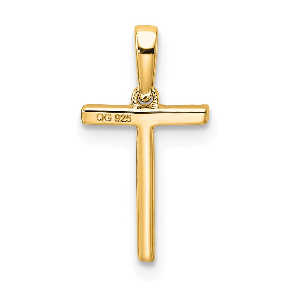 14K Diamond Letter T Initial Pendant