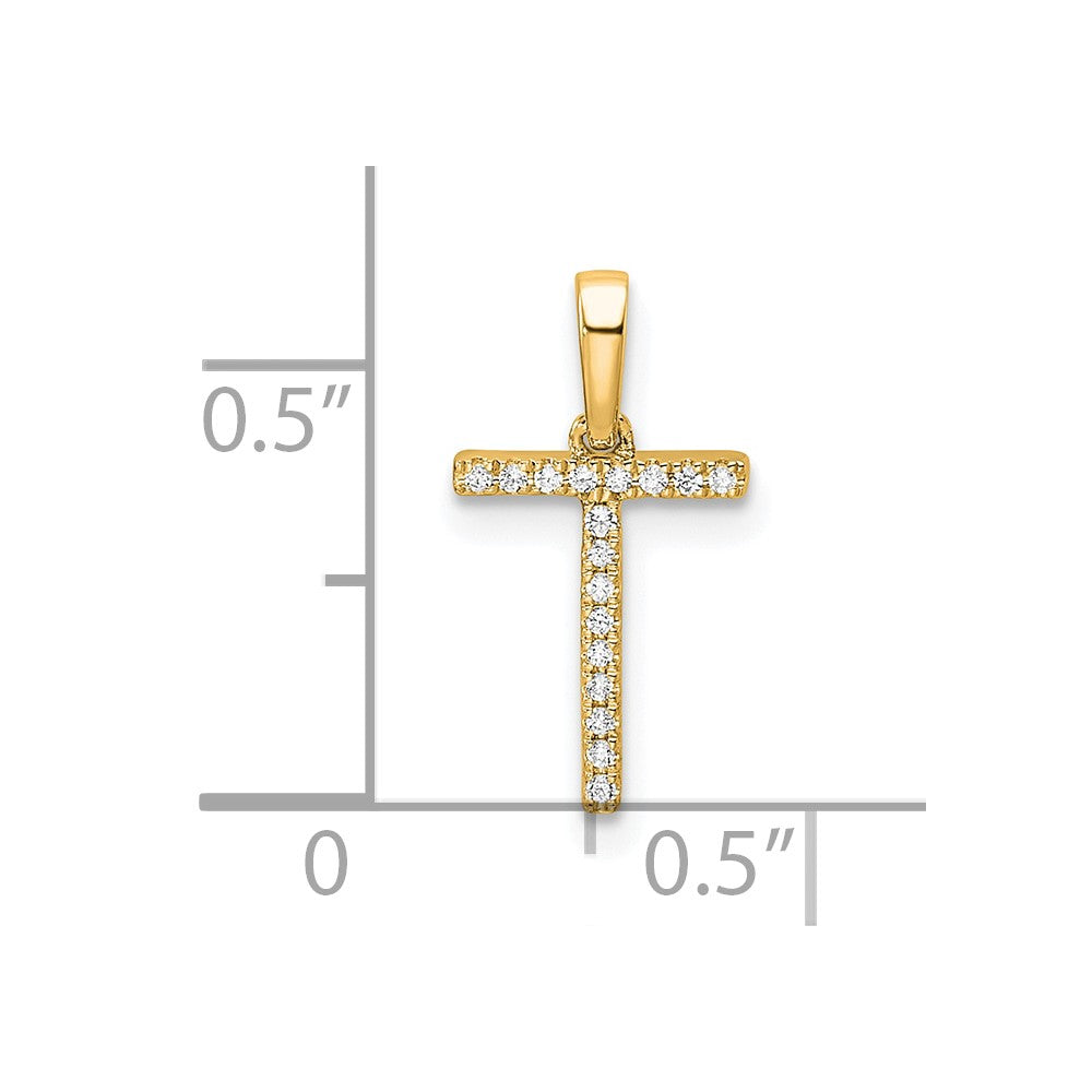 14K Diamond Letter T Initial Pendant