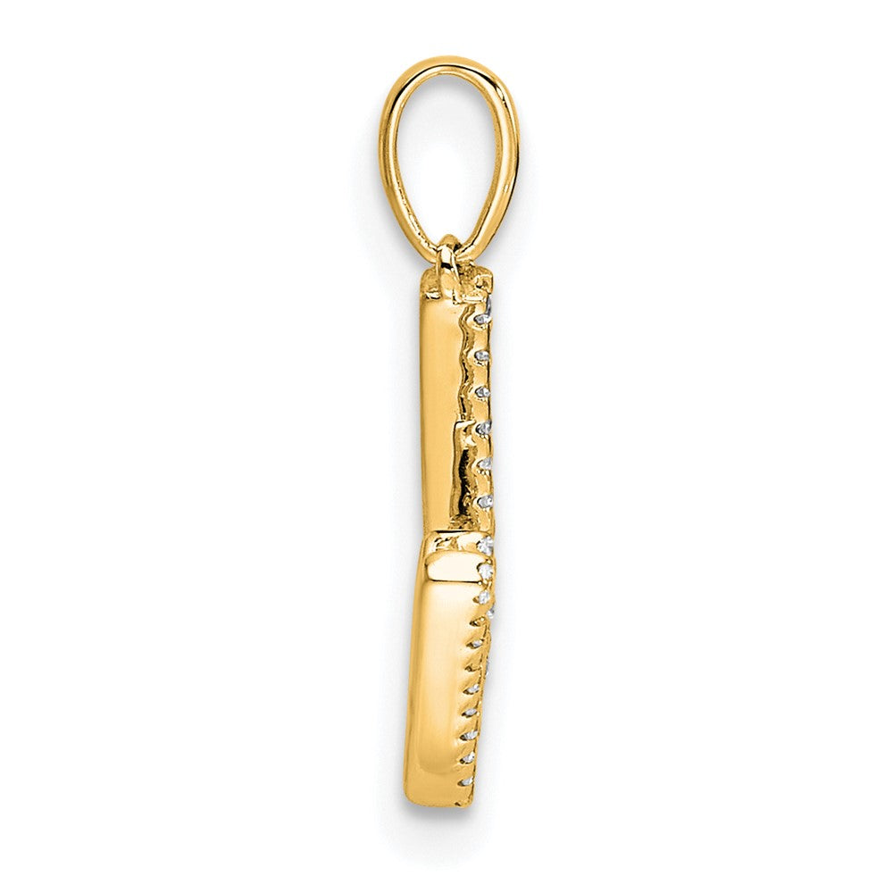 14K Diamond Letter W Initial Pendant
