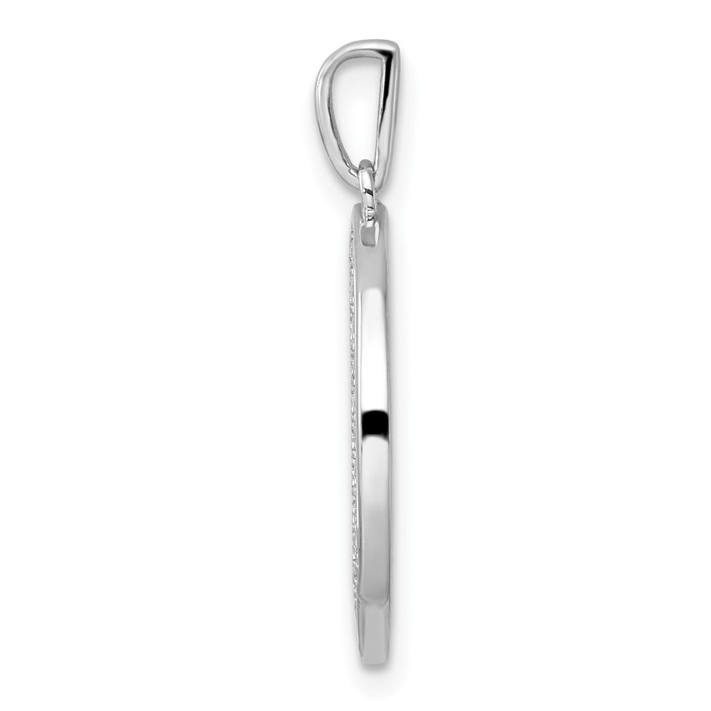 14K White Gold Gatsby Diamond Initial A Charm