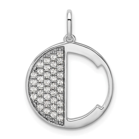 14K White Gold Gatsby Diamond Initial C Charm