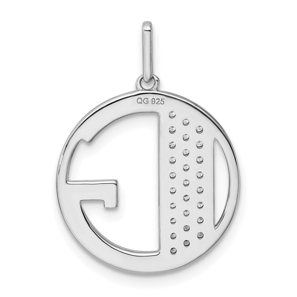 14K White Gold Gatsby Diamond Initial G Charm
