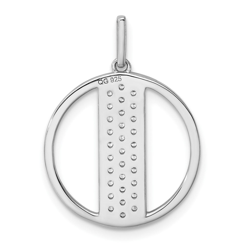 14K White Gold Gatsby Diamond Initial I Charm