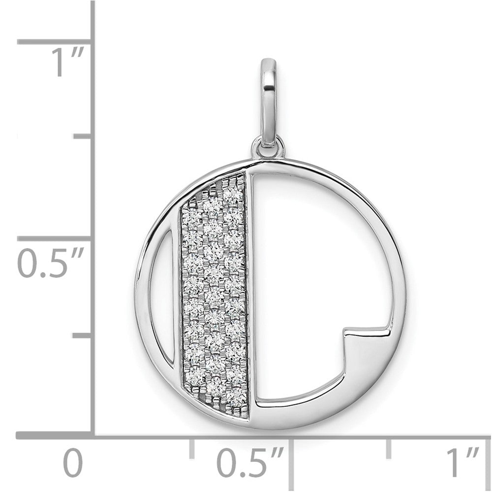 14K White Gold Gatsby Diamond Initial L Charm