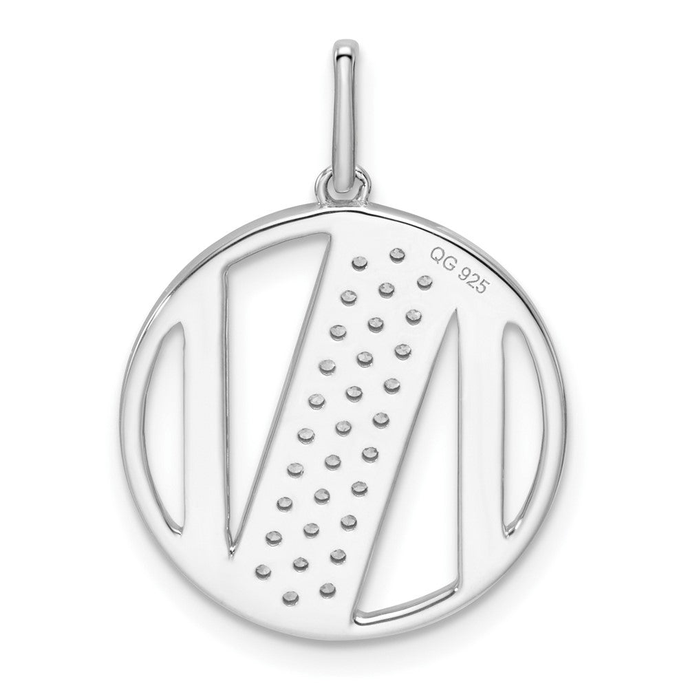 14K White Gold Gatsby Diamond Initial N Charm