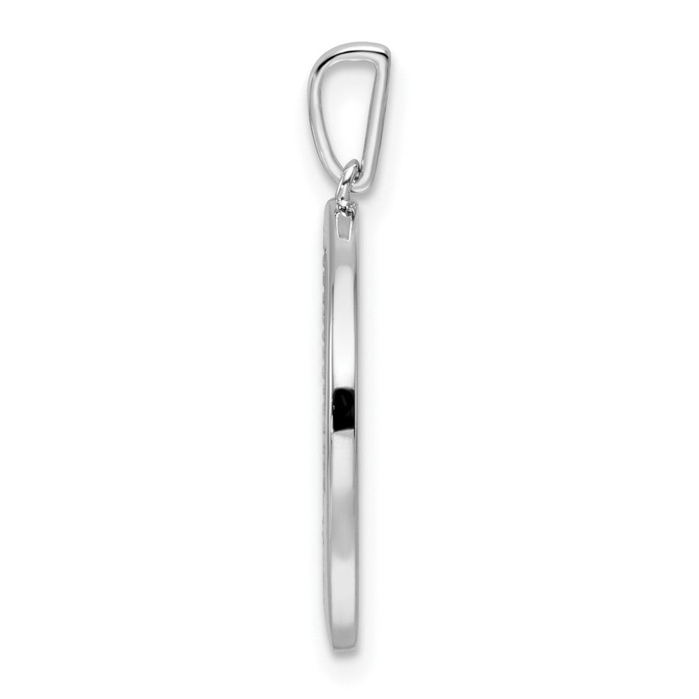 14K White Gold Gatsby Diamond Initial P Charm