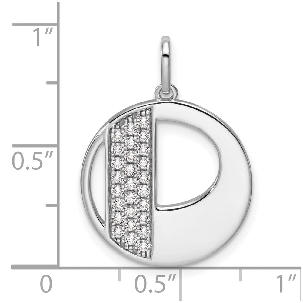 14K White Gold Gatsby Diamond Initial P Charm