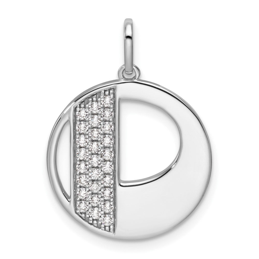 14K White Gold Gatsby Diamond Initial P Charm